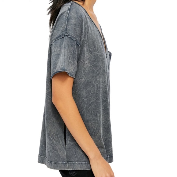 WANT YOU SIDE SLIT POCKET T-SHIRT IN DUSTED DENIM - Picture 3 of 12